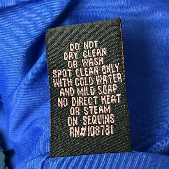 Aqua Chiffon Cami Sequin Mini Dress NYE Party Night Out Blouson Blue SZ 2 HOCO - Picture 7 of 11
